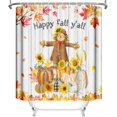thumbnail image 4 of 72x72 Inch Fall Shower Curtains for Bathroom Happy Fall Y''all Shower Curtains Pumpkin Scarecrow Thanksgiving Bathroom Decor Fabric Shower Curtain Waterproof with 12 Hooks, 4 of 6