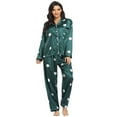 thumbnail image 1 of Womens Satin Pajama Set Floral Dot Long Sleeve Button Down Sleepwear Long Pj, 1 of 4