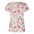 thumbnail image 5 of Summer Saving Wycnly Womens Shirts Short Sleeve Square Neck Floral Print Summer Tops Flowy Pleated Swing Lightweight Tunic Blouse Pink XL Up to 65% off, 5 of 5