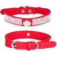 thumbnail image 1 of HSHDLDF Haoyueer Collier pour Chien en Strass Mignon Éblouissant Étincelant en Cuir Suédé Doux Collier pour Chien Chat Collier en Strass Cristal Diamant pour Animal de Compagnie Chiot (m Rouge-4), 1 of 5
