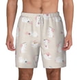 thumbnail image 2 of Picia Beautiful Rabbit pattern Mens Swim Trunks with Compression Liner Stretch Beach Shorts Quick Dry with Zipper Pockets No-Chafing Board Shorts-Large, 2 of 9