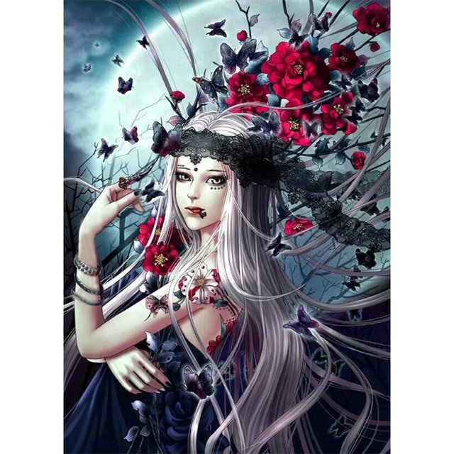 Taladro Pintura Diamante (DE9389) DIY Belleza con Luna Kit Redondo Completo Mosaico Dibujo 45x60cm FLhrweasw Nuevo