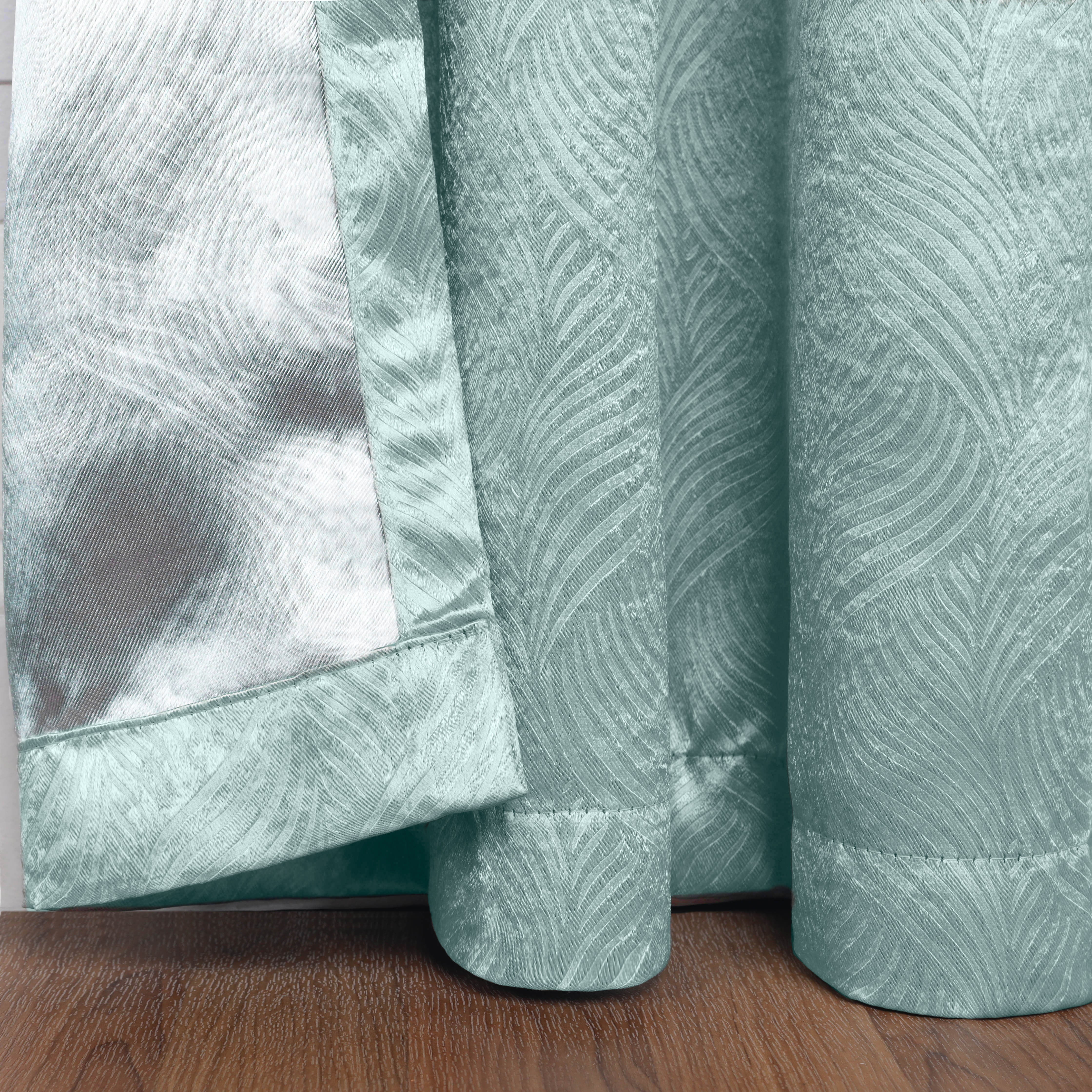 Superior Wave Blackout Grommet Curtains Panel Set, Teal, 52" x 63"