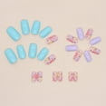 thumbnail image 4 of Fofosbeauty 24pcs Press on False Nails Tips, Square Fake Acrylic Nails, Fresh Summer Flower Color, 4 of 10