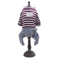 thumbnail image 2 of HEVIRGO Pet Spring High Neck Striped Pattern Four-legged Pants T-shirt Dog Cat Clothes,Brown 2XL, 2 of 10