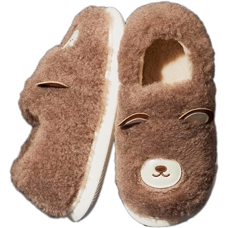 

CoCopeaunt Animal Slippers Cozy Faux Fur Block House Shoes Memory Foam Slide Indoor Outdoor