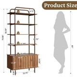 Weselon 5 Tier Open Display Shelves with Doors , Arched Design, Adjustable Shelves and Doors Storage, Adjustable Foot Pad, Brown - Walmart.com