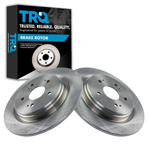 TRQ Rear Brake Rotors Set Solid Fits Select 2019-2022 Acura RDX