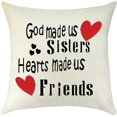 thumbnail image 1 of Best Friends Sister Gifts for Girls Throw Pillow Covers Friendship Birthday Gifts for Sister in Law Bonus Sister Big Sister Bridesmaid Pillowcase Graduation Gift for Her Cushion Cover Wedding Gift, 1 of 6