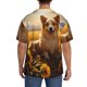 thumbnail image 3 of Fotbe Pastoral Sunflower Corgi Camisa Estampada de Manga Corta para Hombre, Casual de Verano, Estilo Playero, Sin Arrugas-3X-Large, 3 of 5
