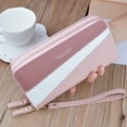 thumbnail image 2 of KEUSN Double Zipper Wallet Ladies Long Large Capacity Clutch Double Layer Wallet Splicing Contrasting Color Change Mobile Phone Bag, 2 of 8
