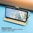 thumbnail image 5 of Case For iPhone 14 Pro Max Butterfly Flower Multi-card Holder Zipper Wallet With Lanyard Magnetic Clasp Flip Stand Leather Phone Case,Yellow,For iPhone 14 Pro Max, 5 of 9