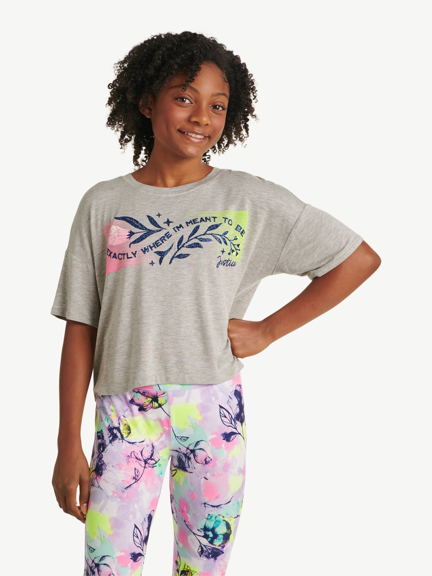 Justice Girl's Collection X Short Sleeve Boxy T-Shirt, Sizes XS-XLP