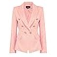 thumbnail image 3 of Blazer Style Militaire à Double Boutonnage pour Femmes (US6, Rose), 3 of 4