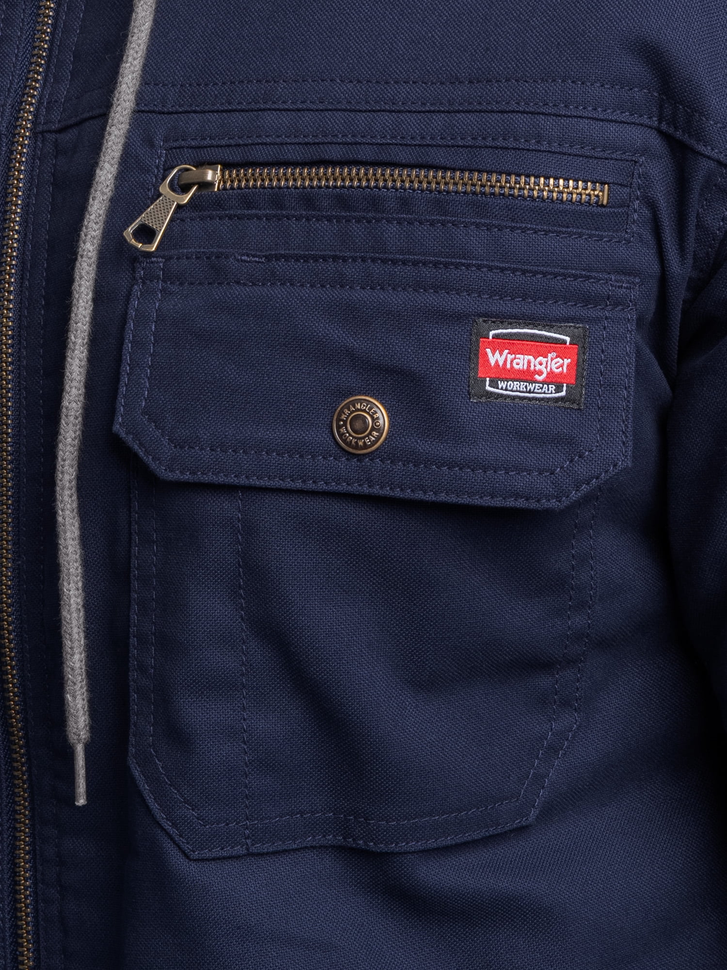 Wrangler Workwear Men's Quilted Lined Work Shirt Jacket with Hood, Size S-5XL (Men's and Big Men's)