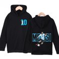 thumbnail image 3 of Sudadera con capucha para niños con estampado de Messi de otoño, sudadera de terciopelo, ropa deportiva informal, parte superior negra adecuada para niños y niñas, 3 of 5