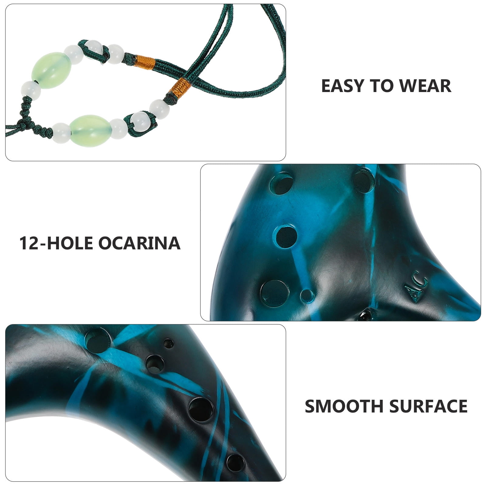 IFANLANDOR 1 Set Ocarina Blue Lightweight Dolomite Design For For Music Learning Produces Beautiful Natural Sounds