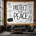 thumbnail image 6 of White Background with Doodles, Inspirational Minimalist Design for Women, Motivational Art Decor, Back to School Gift, Tapestry Wall Hanging for Bedroom and Dorm, 6 of 7