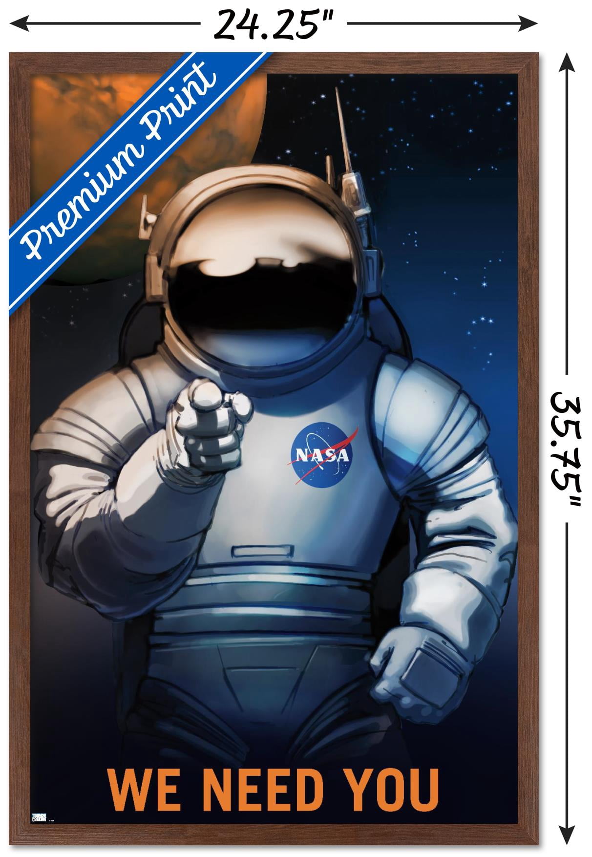 NASA - We Need You Wall Poster, 22.375" x 34" Framed
