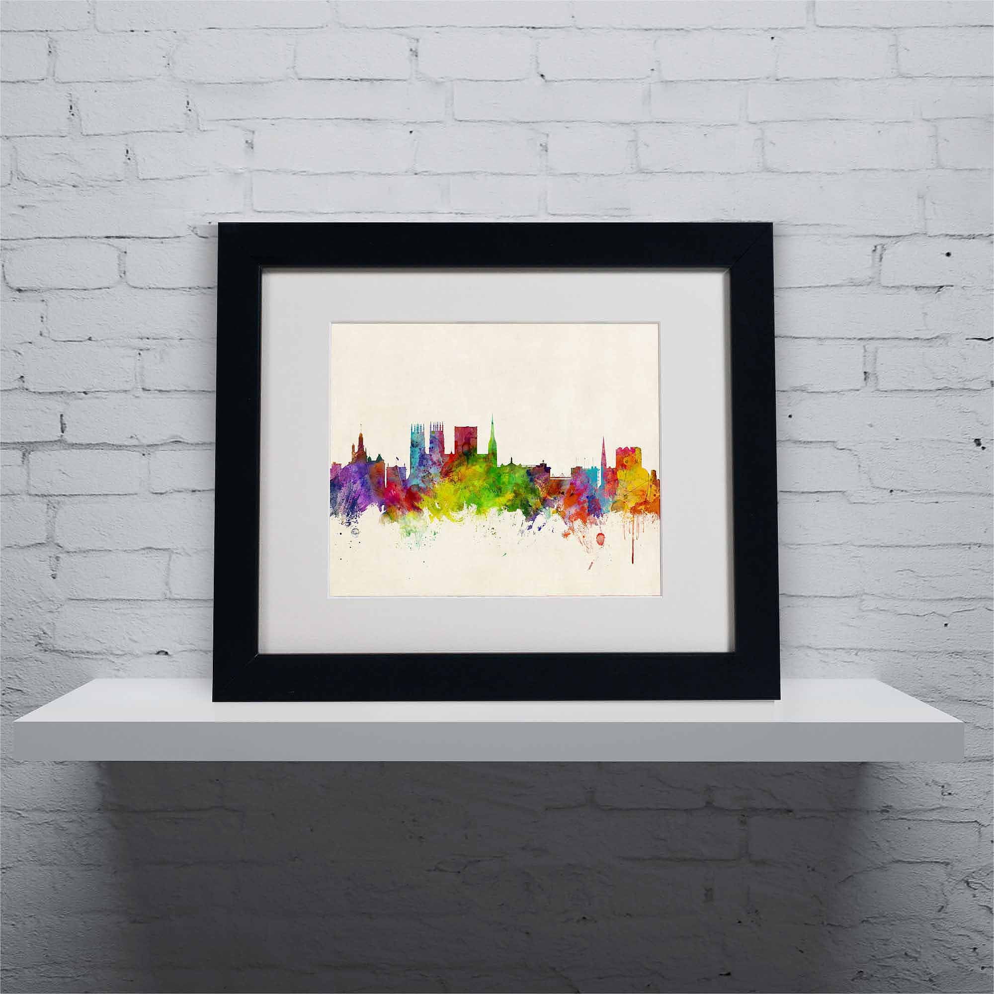 Trademark Fine Art "York England Skyline" Canvas Art by Michael Tompsett, Black Frame