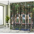 thumbnail image 5 of Ambesonne Rustic Shower Curtain, Ornate Wooden Shutters, 69"Wx84"L, Red Green Brown, 5 of 5