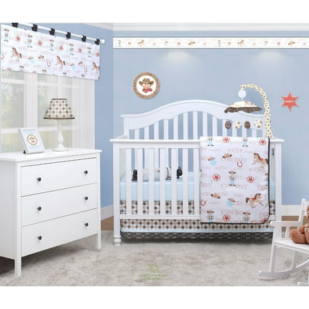 Optimababy Western Cowboy 5 Piece Baby Nursery Crib Bedding Set