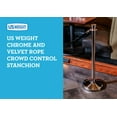 thumbnail image 3 of Premier Chrome Post and Black Velvet Rope Crowd Control Stanchions - 2 Pack, 3 of 6