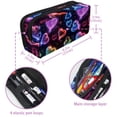 thumbnail image 5 of MUOOUM Pencil Case, Neon Hearts Pattern Large Capacity Pencil Pouch Stationery Pen Bag, 5 of 7