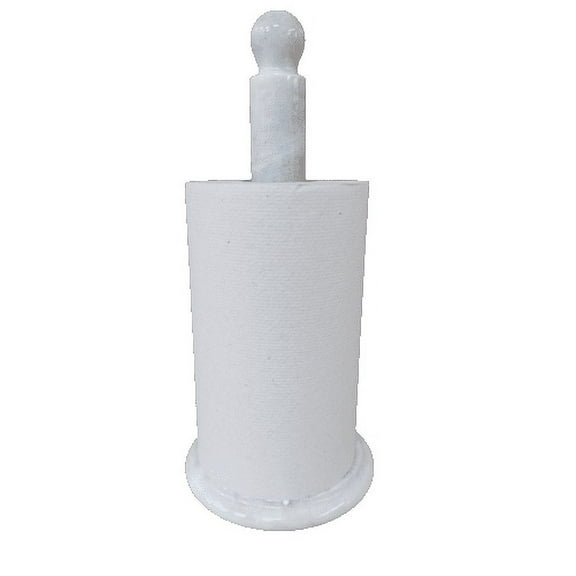 JT Marble Paper Towel Holder Handmade Marble Kitchen Towel Rack Holder (White) by Jubilee Trader