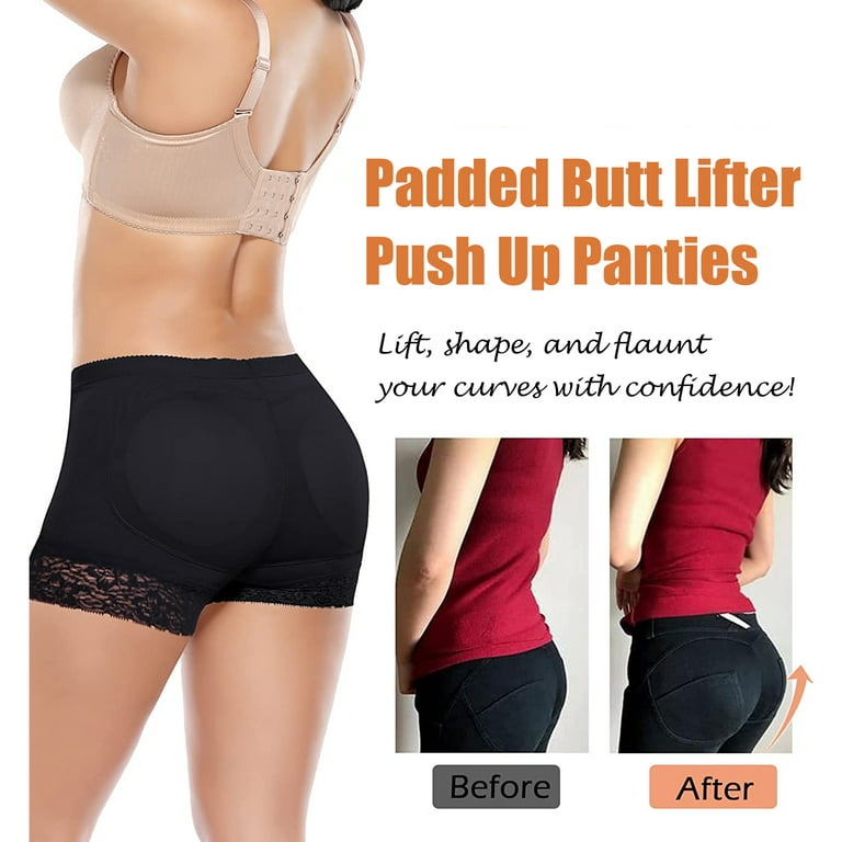 MISS MOLY Women Lace Padded Seamless Butt Hip Enhancer Shaper Panties  Underwear 