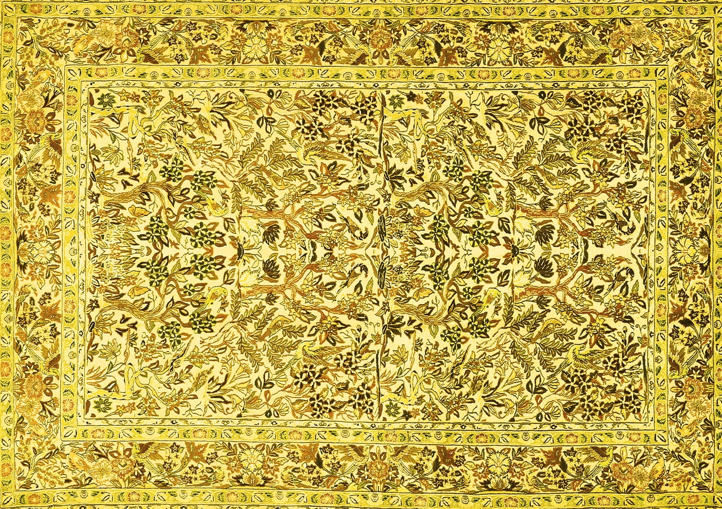Ahgly Company Indoor Rectangle Persian Yellow Traditional Area Rugs, 2