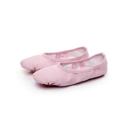 

Sanviglor Girls Dancing Shoe Slip On Flats Split Sole Ballet Shoes Ballets Breathable Non-slip Dance Slippers Cross Ankle Strap Yoga Pink Without Embroidery 3Y
