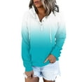 thumbnail image 2 of Durtebeua Womens Hoodies Casual Long Sleeve Drawstring Button Down Pullover Sweatshirt with Pocket, 2 of 4