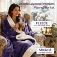 thumbnail image 5 of IR Imperial Rooms Wholesale Sherpa Fleece Blankets 10-Packs Warm & Soft Plush Washable Lightweight Cozy for Charity & Gift Purple/Lilac Throw Size, 5 of 9
