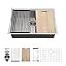 thumbnail image 3 of Kichae 28 Kitchen Sink Undermount Stainless Steel - 28x18 Inch Undermount Sink Ledge Workstation Stainless Steel Single Bowl Under Counter Kitchen Sinks Handmade Basin, 3 of 4
