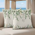 thumbnail image 5 of Pillow Covers 18x18 Set of 2, Sage Green Eucalyptus Square Throw Pillow Covers for Couch/Sofa/Living Room, Farmhouse Weeping Leaves Linen Decorative Soft Pillowcases for Couch Throw Pillows, 5 of 9