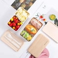 thumbnail image 4 of Bento Box, Fiambrera Infantil, Fiambrera Infantil Fiambrera Doble Fiambrera Fiambrera Woody, Apto para Lavavajillas, Apto para Microondas, Libre de Contaminantes BPA (Blanco) Xemadio LN-2242-2, 4 of 6