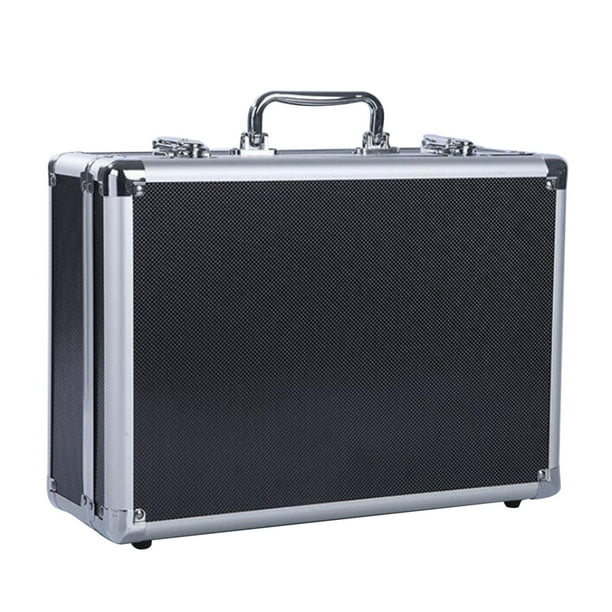 Caja de almacenamiento de aluminio, caja de herramientas, protector de equipo, equipo portátil Negro