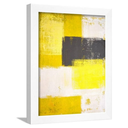Yellow And Grey Abstract Art Painting Framed Print Wall By T30 Gallery Yellow And Grey Abstract Art Painting Framed Print Wall By T30 Gallery