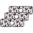 thumbnail image 2 of 3 Pcs SKYSONIC Faucet Absorbent Mat Roosters Washable Counter Drying Pads Behind Faucet for Kitchen Bathroom, 2 of 7