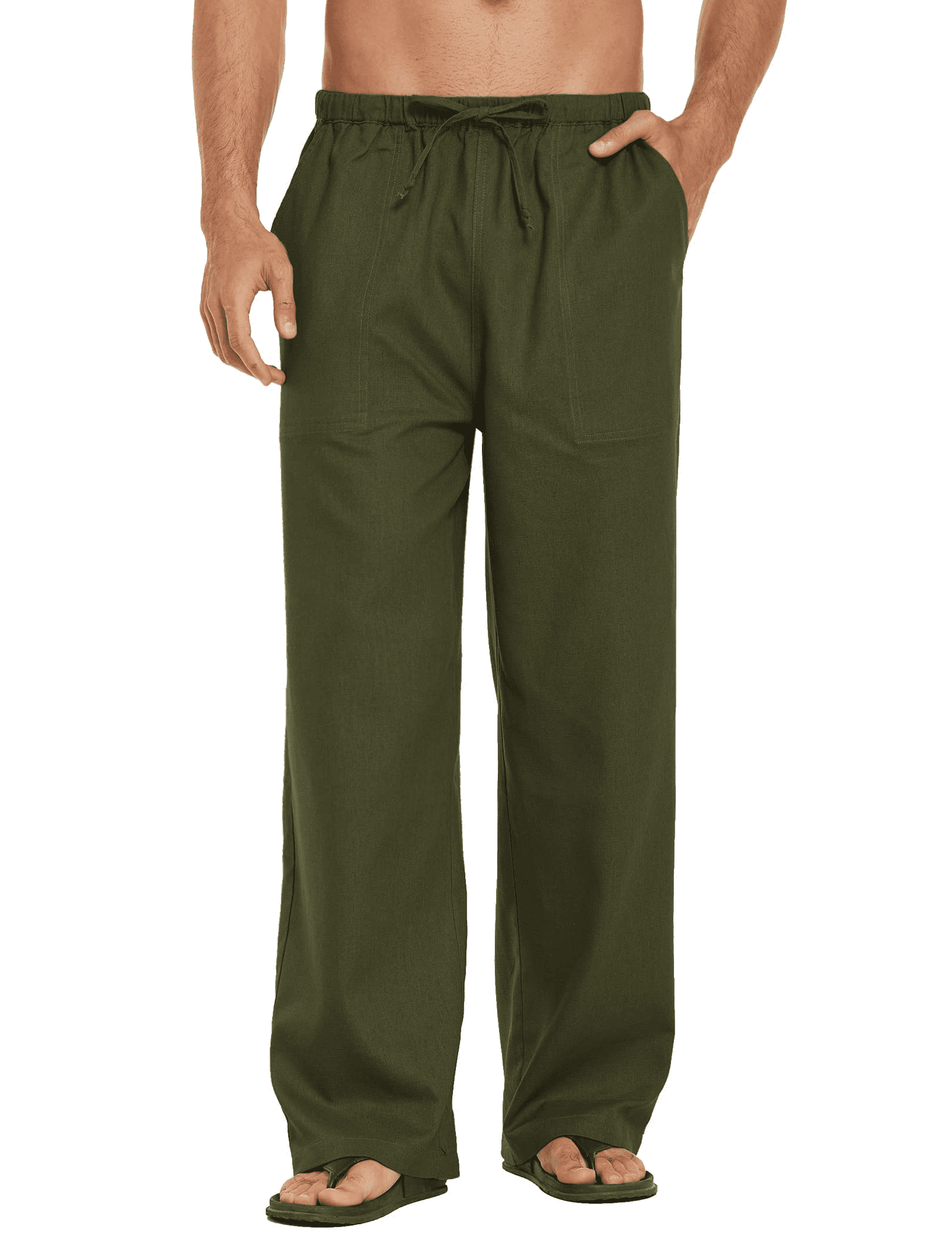 COOFANDY Mens Linen Loose Casual 