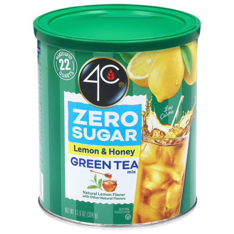 4C Low Calorie Green Tea Antioxidant Iced Tea Mix, Lemon Flavored