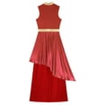 thumbnail image 4 of Aislor Robe de Danse pour Femmes 2 Pcs avec Pantalon Grand Tenues de Danse Liturgique Rouge L, 4 of 8