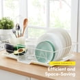 thumbnail image 3 of Juego de escurridor de platos de 3 piezas que ahorra espacio, organizador de cocina eficiente para secado y almacenamiento rápido, incluye soporte para cubiertos y escurridor, 3 of 8