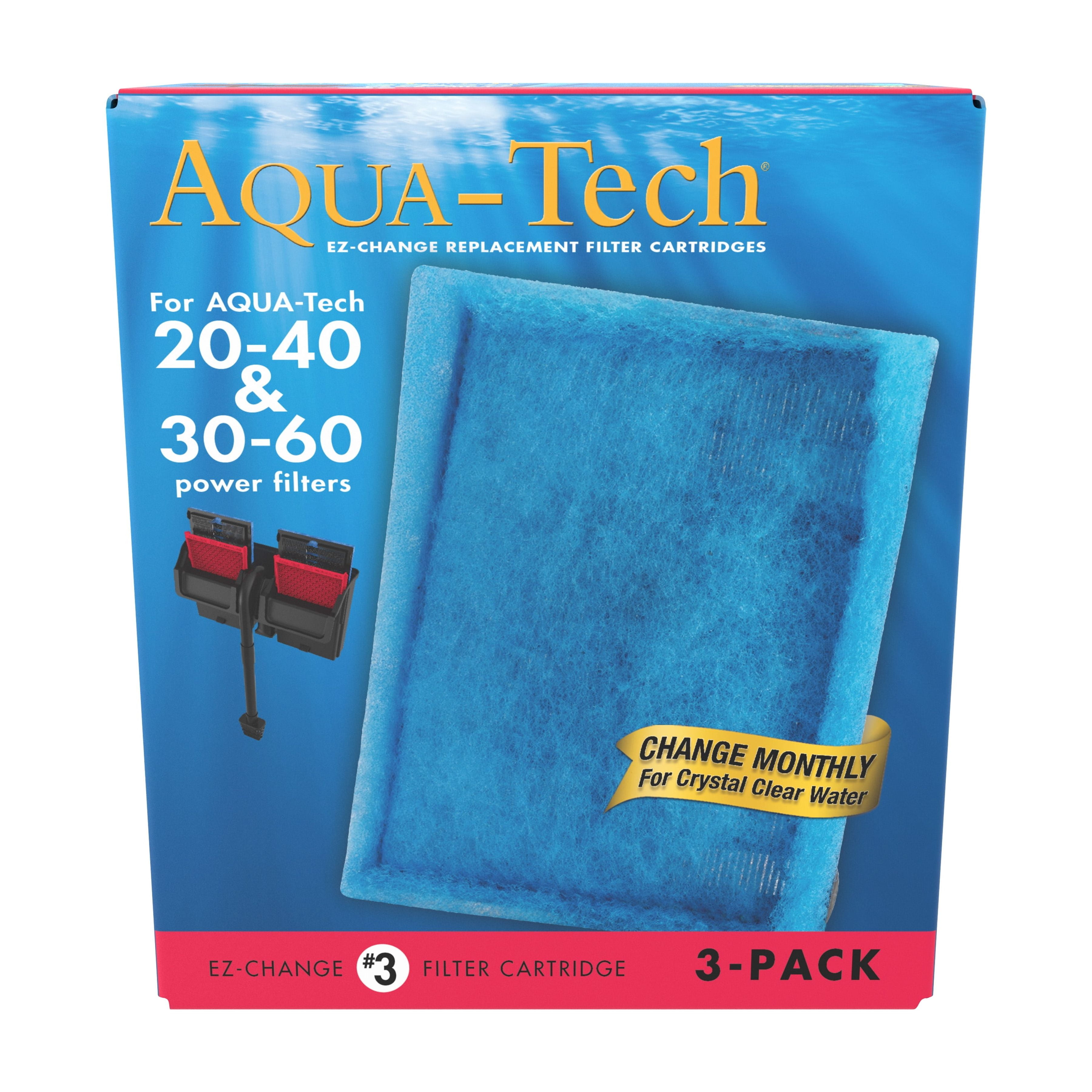 (4 pack) Aqua-Tech EZ Change Replacement Carbon Filter Cartridges for Aquariums, #3 Size, 3 Count
