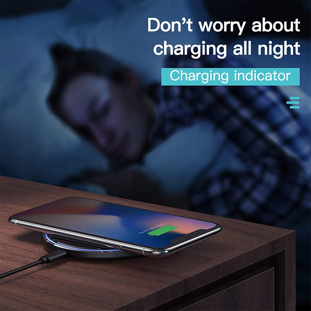 Wireless Charger, Qi-Certified 15W Fast Wireless Charging Pad,Compatible with iPhone 12/12 Pro/11/11 Pro/XR/XS/X/8/8+, Galaxy Note 10/Note 10+/S10/S10+/S9/S8,Black