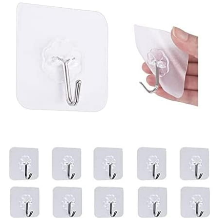 

10pcs Strong Self Adhesive Door Wall Hangers Transparent Hooks Suction Heavy Load Rack Cup Sucker