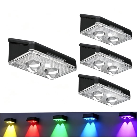 4pcs Solar LED Wall Washer Lights Outdoor Waterproof Garden Patio Balcony Wall Lamp Decorative Ambient Lighting