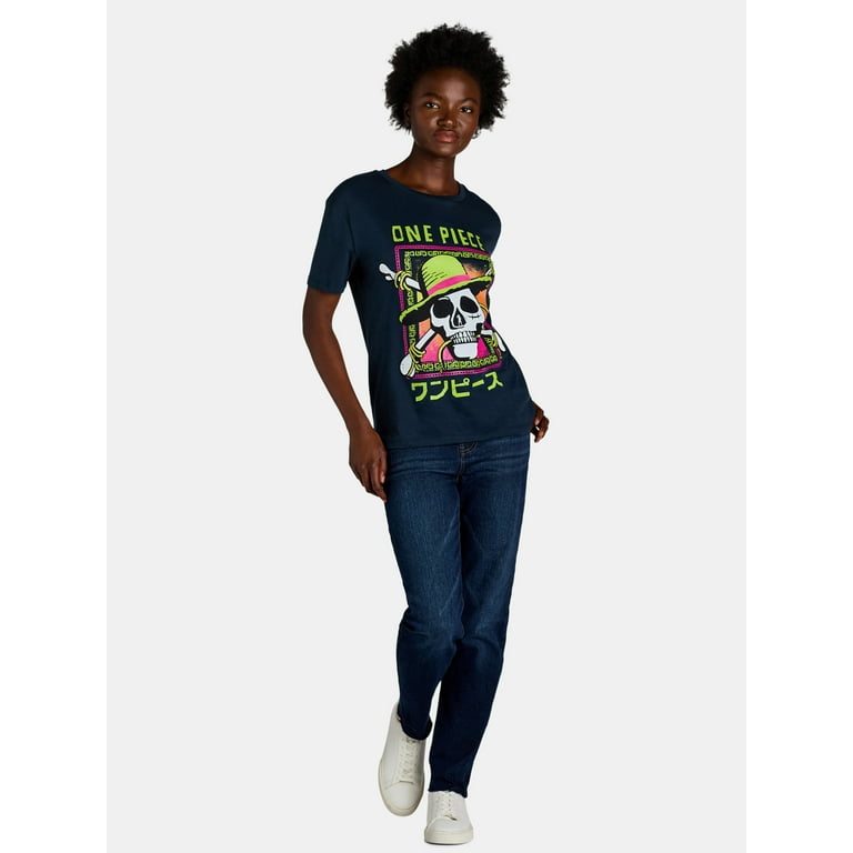 One Piece Women's Graphic Tee with Short Sleeves, Sizes XXS One Piece Women's Graphic Tee with Short Sleeves, Sizes XXS
