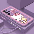 thumbnail image 1 of Sanrio Hello Kitty Cartoon Liquid Left Rope For Samsung Galaxy S24 S23 S22 S21 S20 FE S10 Ultra Plus Lite 5G Cover Funda Gift Festivals, 1 of 7